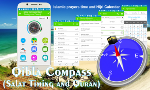 Qibla Compass (Salad Timings and Quran) screenshot 1