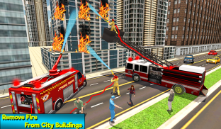 Heavy Ladder Fire Truck City Rescue 2019 screenshot 3