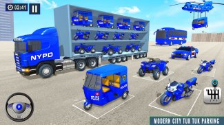 Police Tuk Tuk Transport Truck screenshot 0