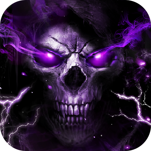 Premium AI Image  Fire skull with purple flames and a purple flame on his  head