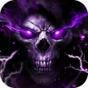 3D Blue Flaming Skull Theme Launcher Icon
