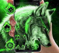 Green Wild Vivid Wolf Theme screenshot 0