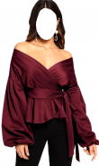 Women Crop Shoulder Photo Suit screenshot 13