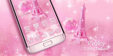 Pinky Eiffel Tower GO Launcher Theme screenshot 4