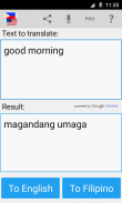 Filipino de Inglés traductor screenshot 0