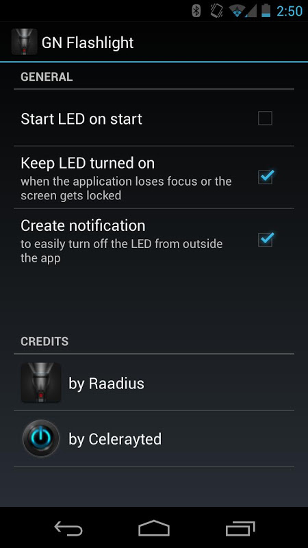 nexus flashlight