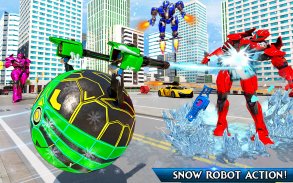 Snow Ball Robot Bike Games screenshot 12