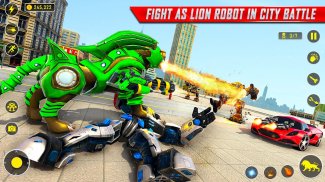 Lion Robot Car Transform Games: Robot Shooting screenshot 1