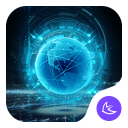 Blue Neon Future Tech -- APUS launcher theme Icon