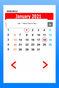 Calendar in English 2021 Free screenshot 3