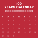 100 Years Calendar - 2001 to 2100 Icon