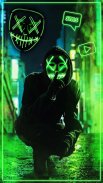 Neon, Mask, Cool, Man موضوعات خلفيات أيق screenshot 2