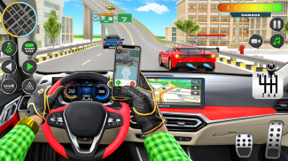 Flying Car Yellow Cab City Taxi Driving Games screenshot 1