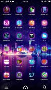 3D Ripple Neon City Launcher Wallpaper Theme screenshot 1