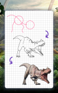 كيفية رسم الديناصورات. دروس الرسم خطوة بخطوة screenshot 0