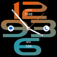 Strong Blue Orange Watch Face screenshot 5