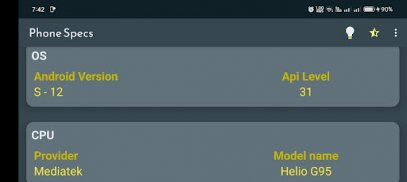 Phone specs: CPU & System info screenshot 0