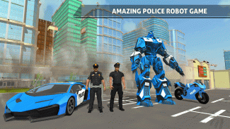 เกมหุ่นยนต์ตำรวจตำรวจ - การขนส่งเครื่องบินตำรวจ screenshot 6