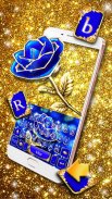 Tema Keyboard Gold Blue Rose C screenshot 1