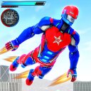 Flying Superhero Robot Rescue Icon