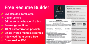 Best Resume Maker for Freshers & Experienced in PDF resume format 2018 - Free Resume Builder screenshot 0