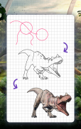 Cara melukis dinosaur. Pelajaran menggambar screenshot 8