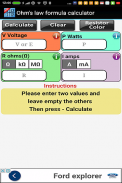 Ohm's law formula calculator screenshot 0