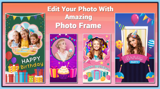 Birthday Photo Frame- Birthday Cake Song With Name screenshot 2