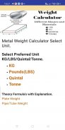 Metal Weight Calculator- Plate/Pipe/Bar/steel free screenshot 1