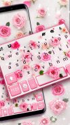 Dainty Pink 3d Rose Keyboard Theme screenshot 1