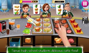 kafe sekolah tinggi: permainan memasak burger screenshot 2