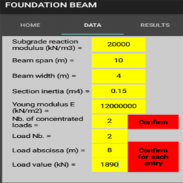 BEAM ON ELASTIC FOUNDATION screenshot 2