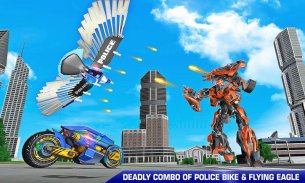 Flying Police Eagle Bike Robot Hero: Robot Games screenshot 10
