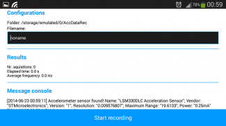 Accelerometer Data Recorder screenshot 1