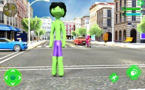 Green Monster Stickman Rope Hero Crime Simulator screenshot 0