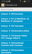 E Numbers Quick List screenshot 2