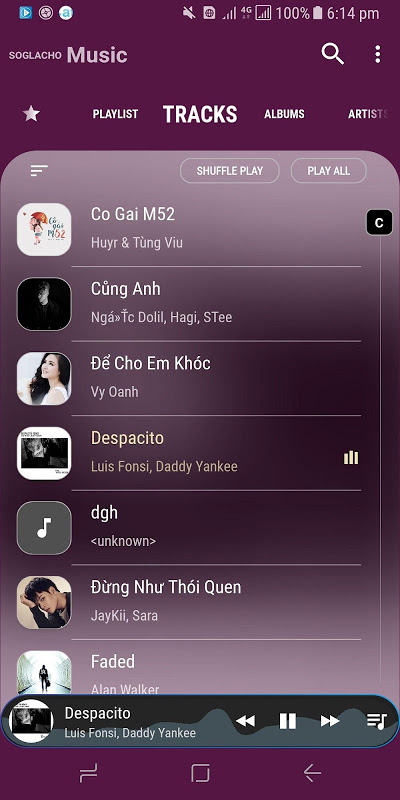 one ui music player