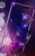 Abstract Neon Shiny Purple Flower stylish Theme screenshot 2