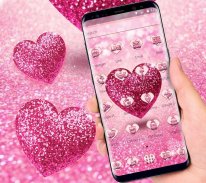 Pink Glitter Love Heart Theme screenshot 3