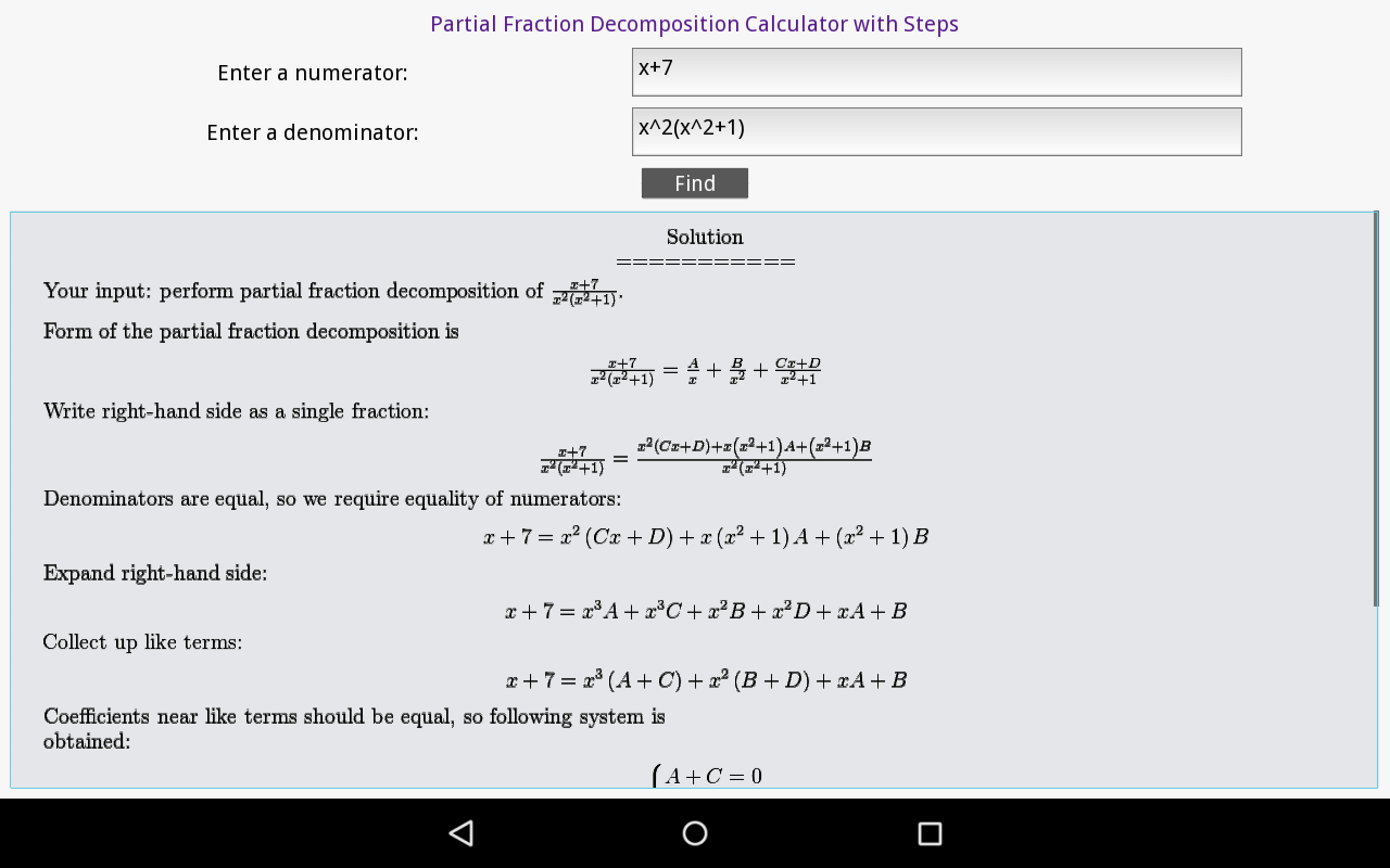 Partial Fraction Calculator 1 0 8 Download Android Apk Aptoide