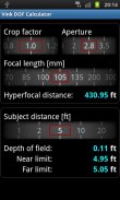 Vink DOF Calculator Lite screenshot 4