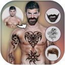 Man Tattoo & Hairstyle Editor Icon