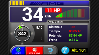 Car Performance Meter, speedometer gauge with gps screenshot 2