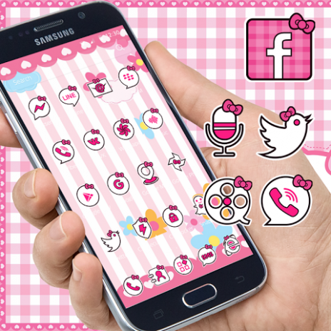 Lucu Kartun Busur Pink Tema 1 3 Unduh Apk Android