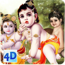 4D Little Krishna Wallpaper icon