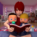 Twin Baby Virtual Mother Life Icon