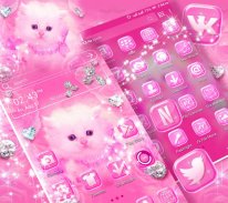 Cute Pink Cat Launcher Theme screenshot 4