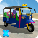 City Auto Rickshaw Tuk Tuk Taxi Driver Icon