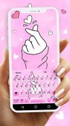 Love Pink Heart Keyboard Theme screenshot 1