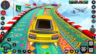 坡道汽车特技游戏：不可能的特技车游戏 screenshot 0